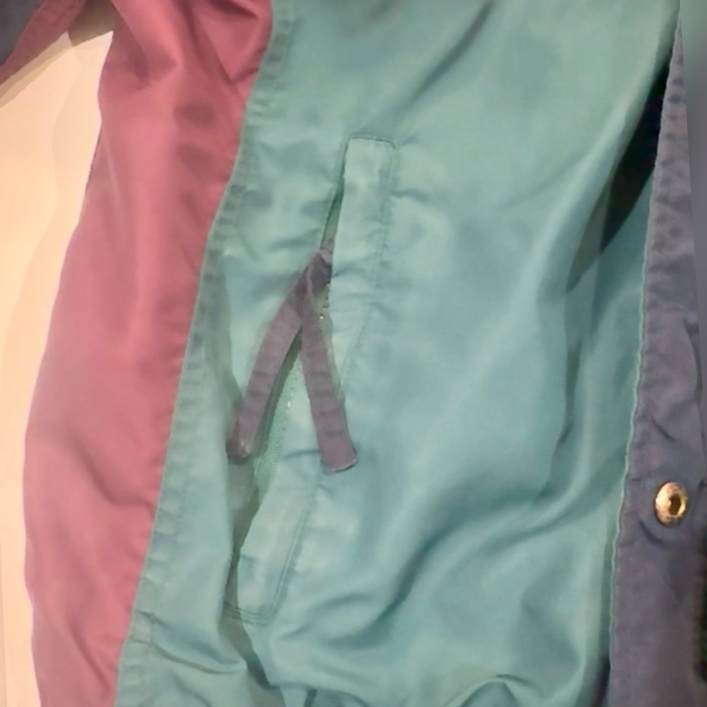 Vintage Columbia Women’s Medium Jacket Teal Purple Windbreaker Made in Korea - Picture 8 of 10